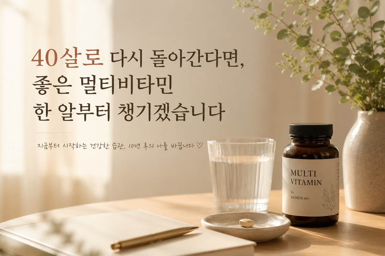 40살로 다시 돌아간다면, 좋은 멀티비타민 한 알부터 챙기겠습니다