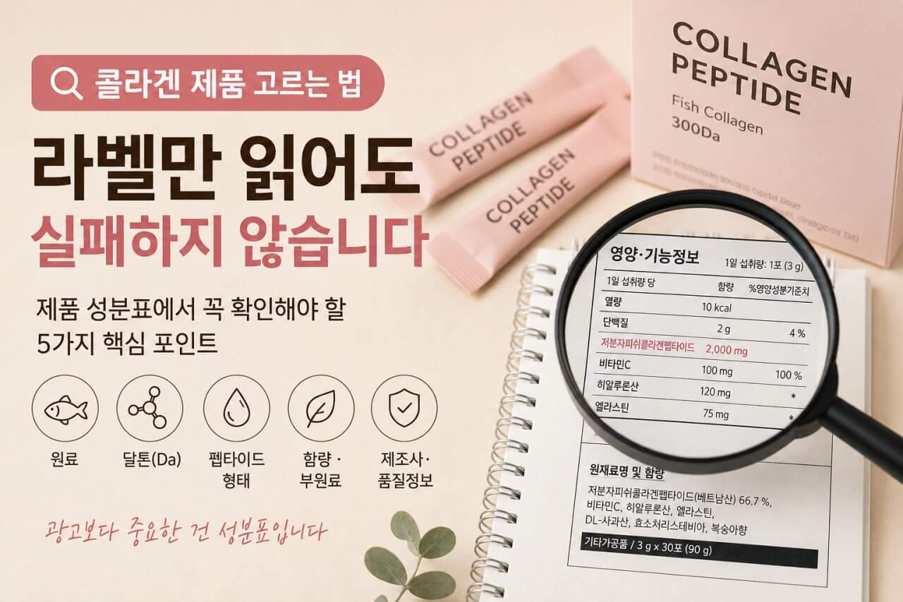 콜라겐 제품 고르는 법, 라벨만 읽어도 실패하지 않습니다.