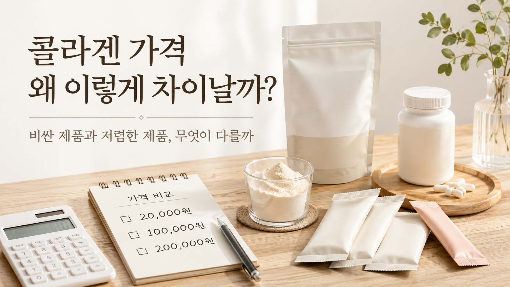 콜라겐 가격은 왜 2만 원부터 20만 원까지 차이가 날까?