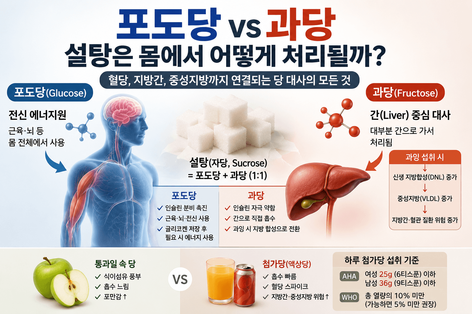 포도당 과당 차이, 설탕은 몸에서 어떻게 처리될까?