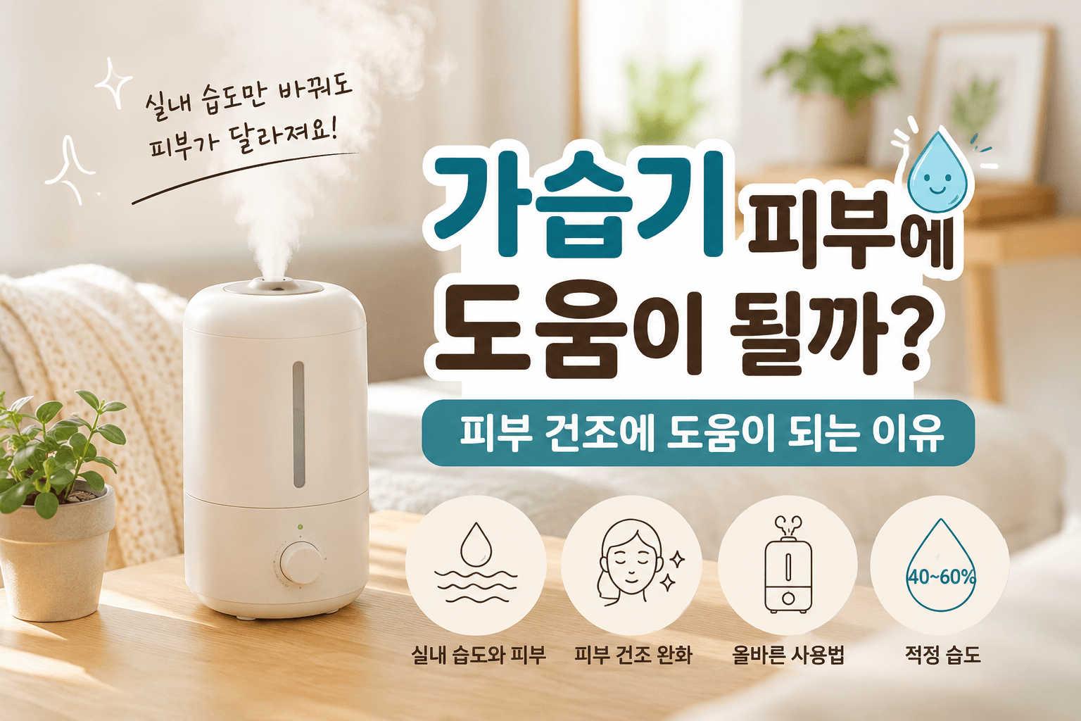 가습기를 틀면 피부가 촉촉해질까? 피부 건조에 정말 도움이 되는 이유