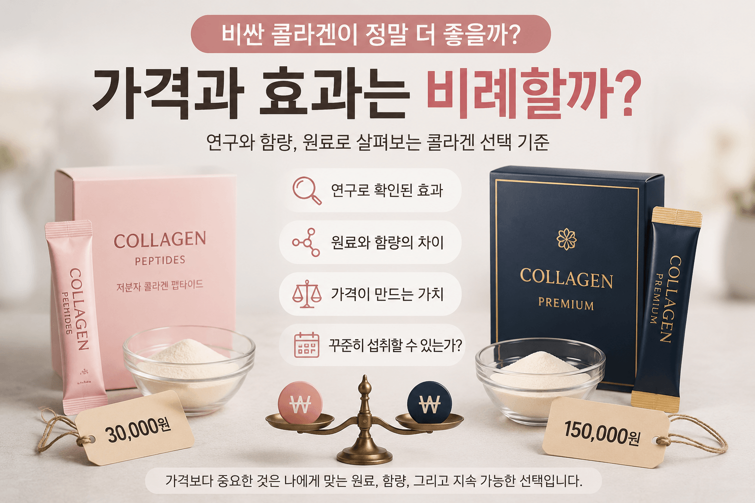 비싼 콜라겐이 정말 더 좋을까? 가격과 효과는 비례할까?