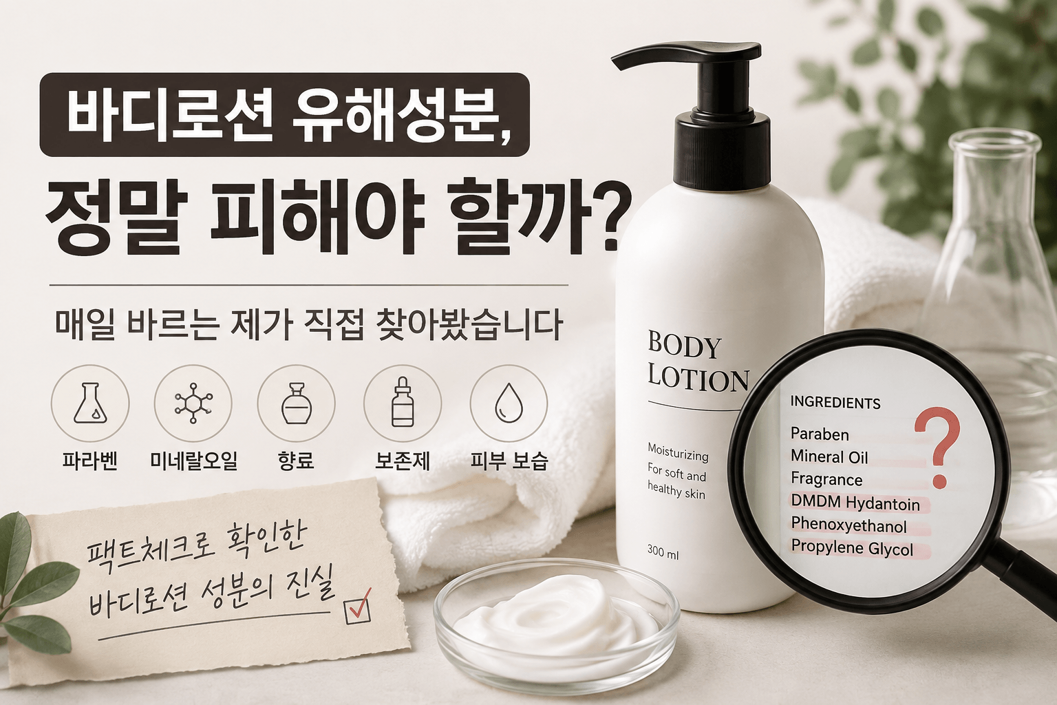 바디로션 유해성분, 정말 피해야 할까? 매일 바르는 제가 직접 찾아봤습니다