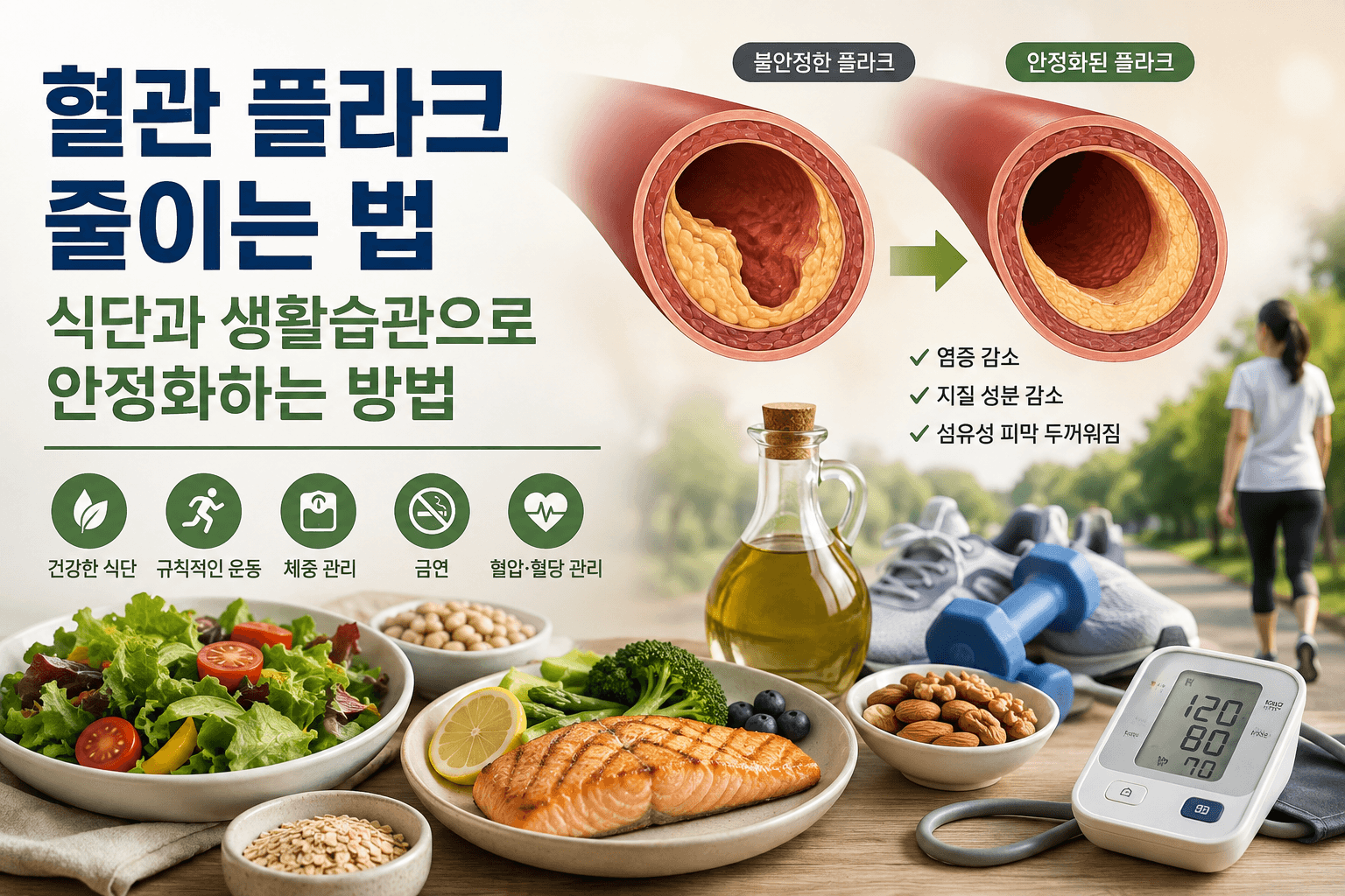 혈관 플라크 줄이는 법, 식단과 생활습관으로 안정화하는 방법
