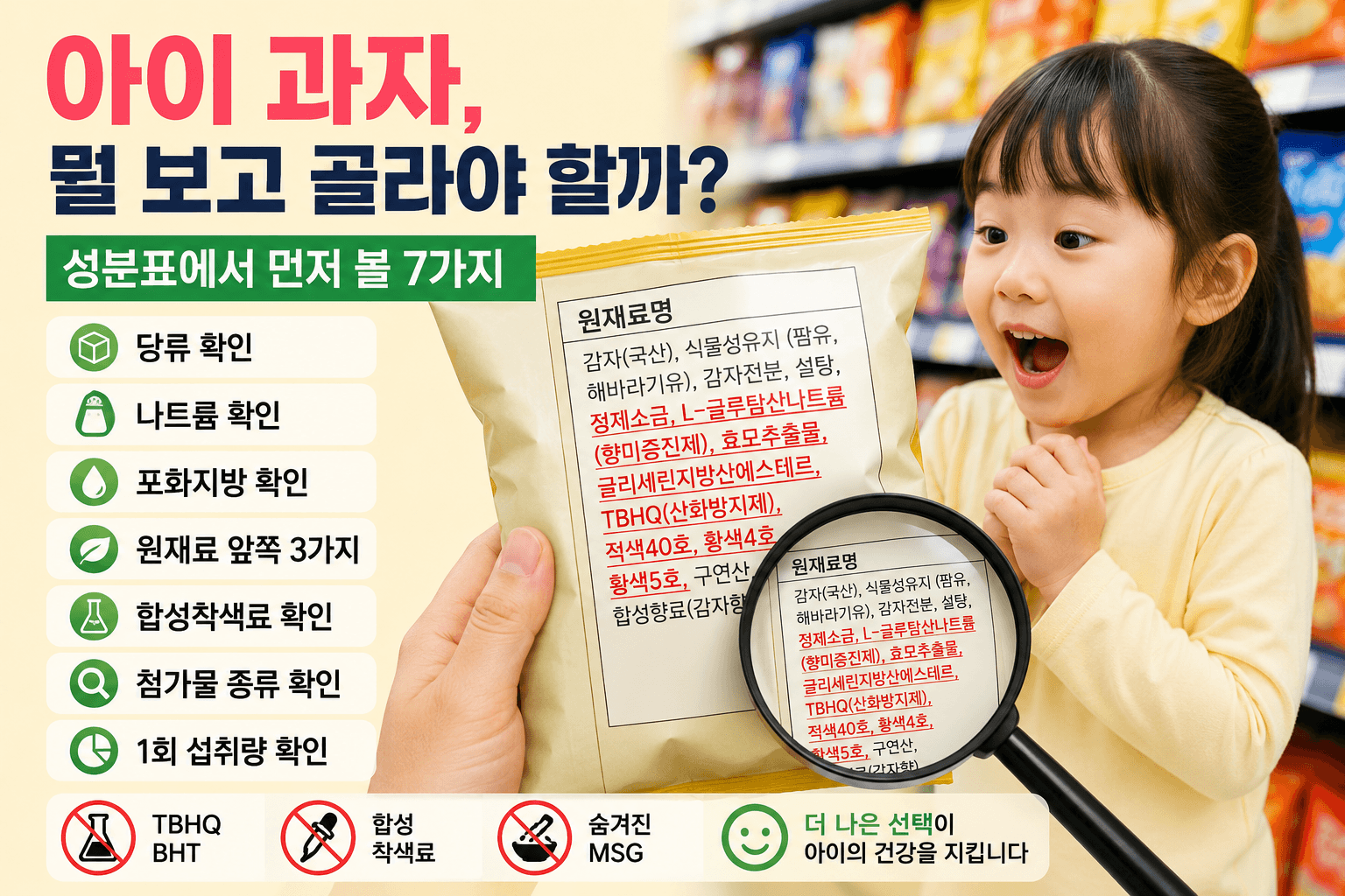 아이 과자, 뭘 보고 골라야 할까? 성분표에서 먼저 볼 7가지