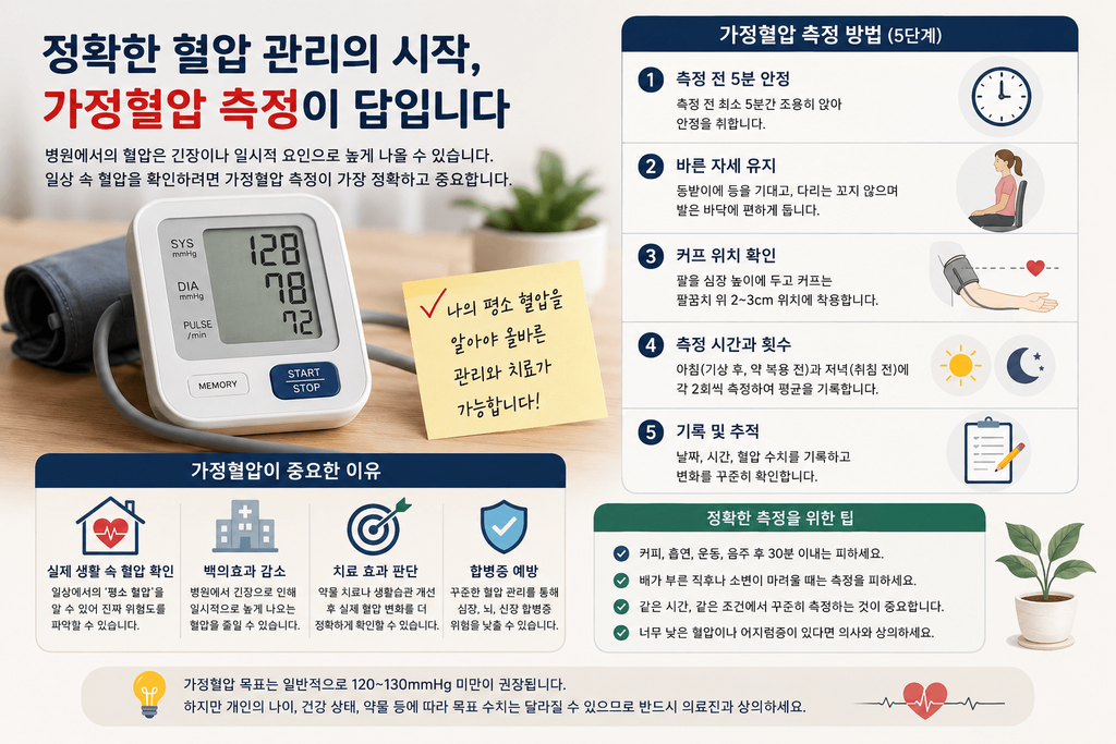 가정혈압 측정 방법과 정확한 혈압 관리 5단계
