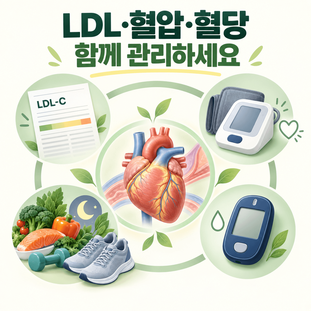 혈관 플라크 관리를 위해 LDL-C와 혈압·혈당·생활습관을 함께 관리하는 방법