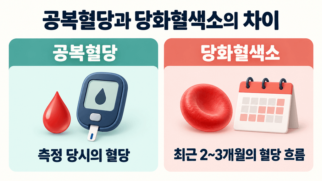 공복혈당 정상 당화혈색소 높음 결과를 이해하기 위한 공복혈당과 당화혈색소 차이 비교