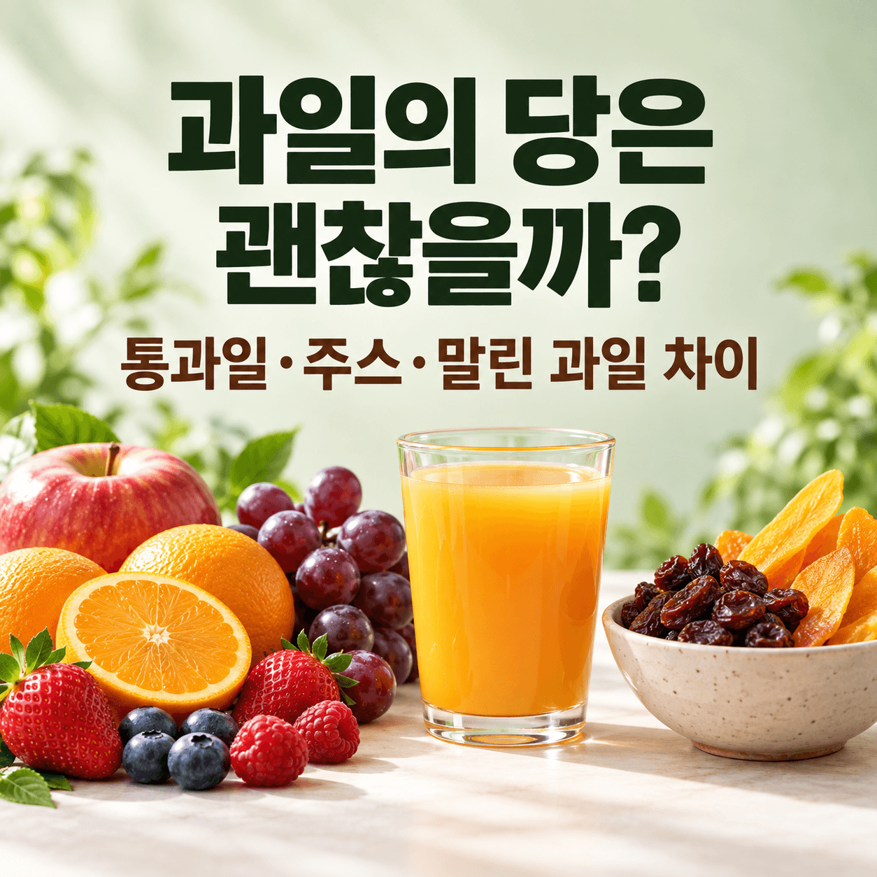 과일의 당은 괜찮을까? 통과일·주스·말린 과일 차이