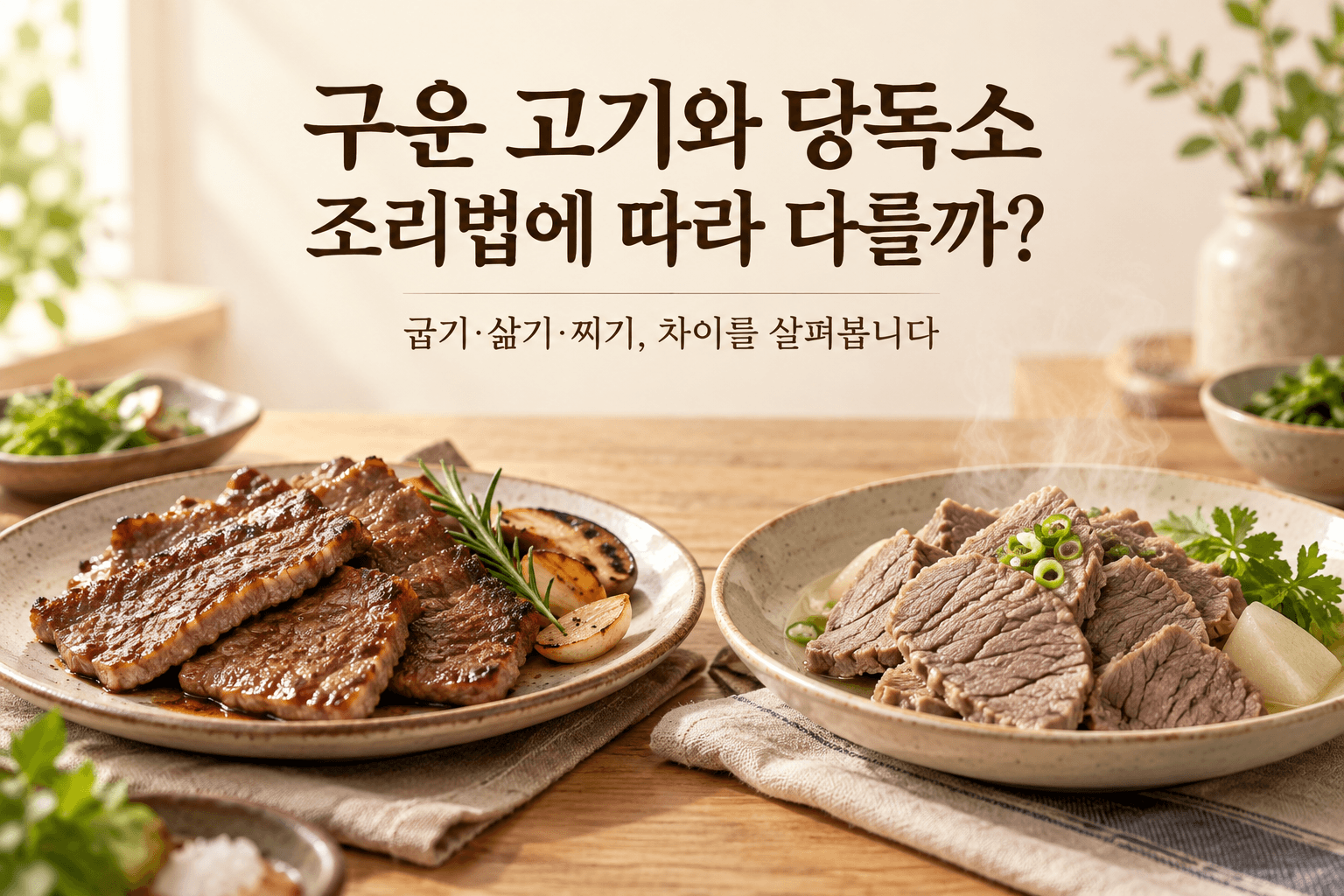 구운 고기에 당독소가 많을까? 굽기·삶기·찌기 비교